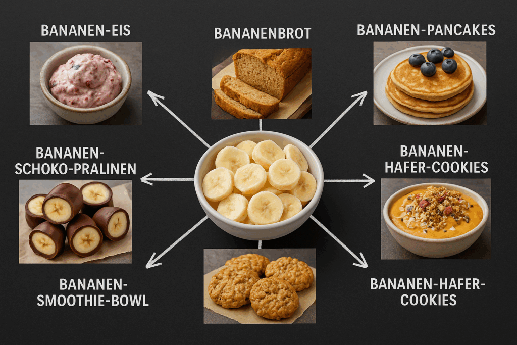 Gefrorene Bananensnacks