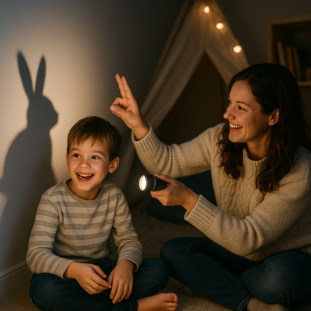 Taschenlampenschatten-Winterspiele