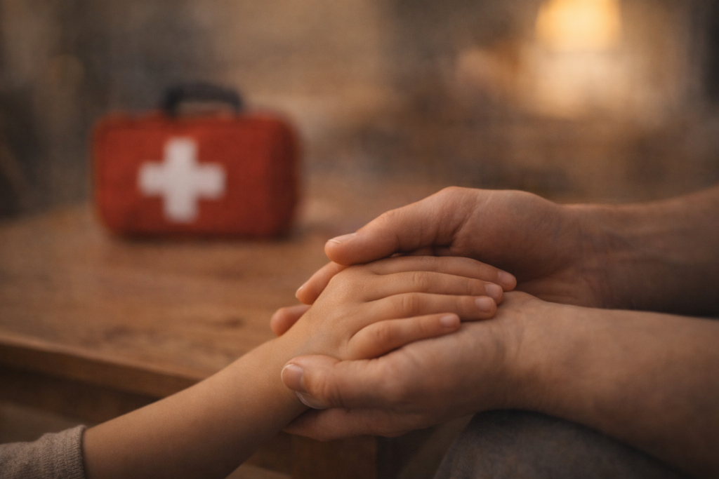 Eltern mit Erste-Hilfe-Kinder Kurs